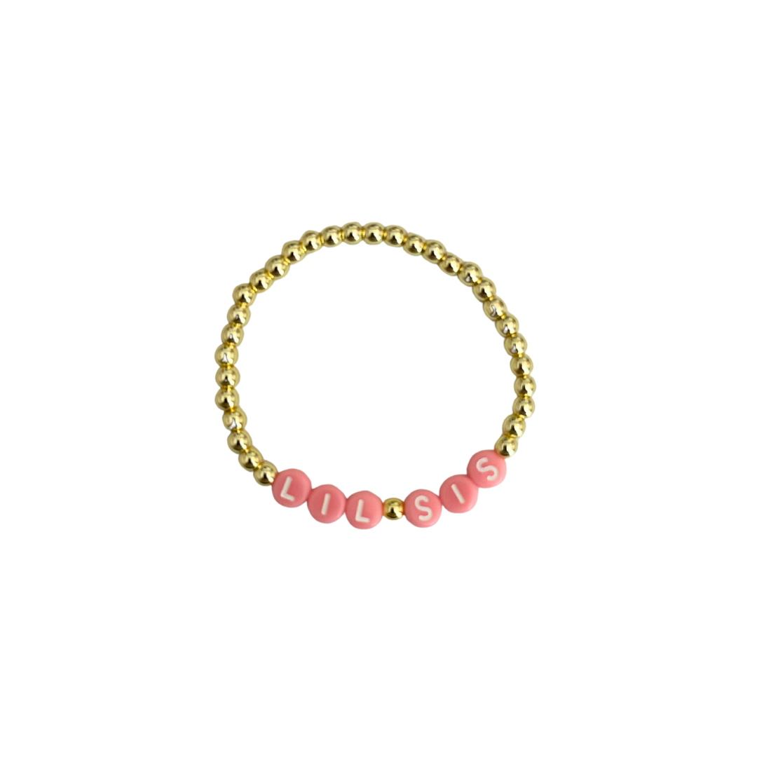 "Lil Sis" Gold/ Light Pink