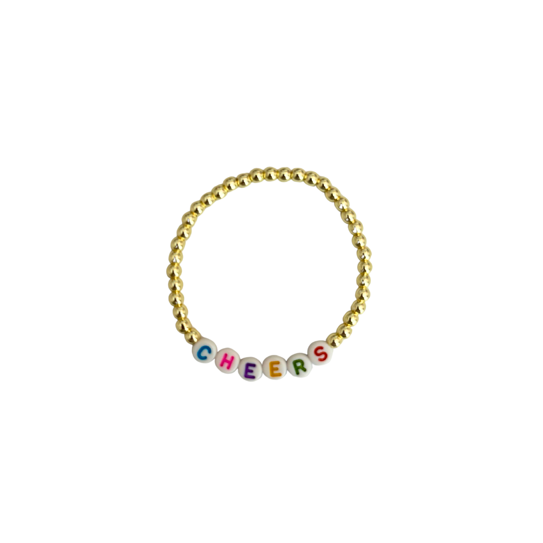 "Cheers" Gold/ Multi Color