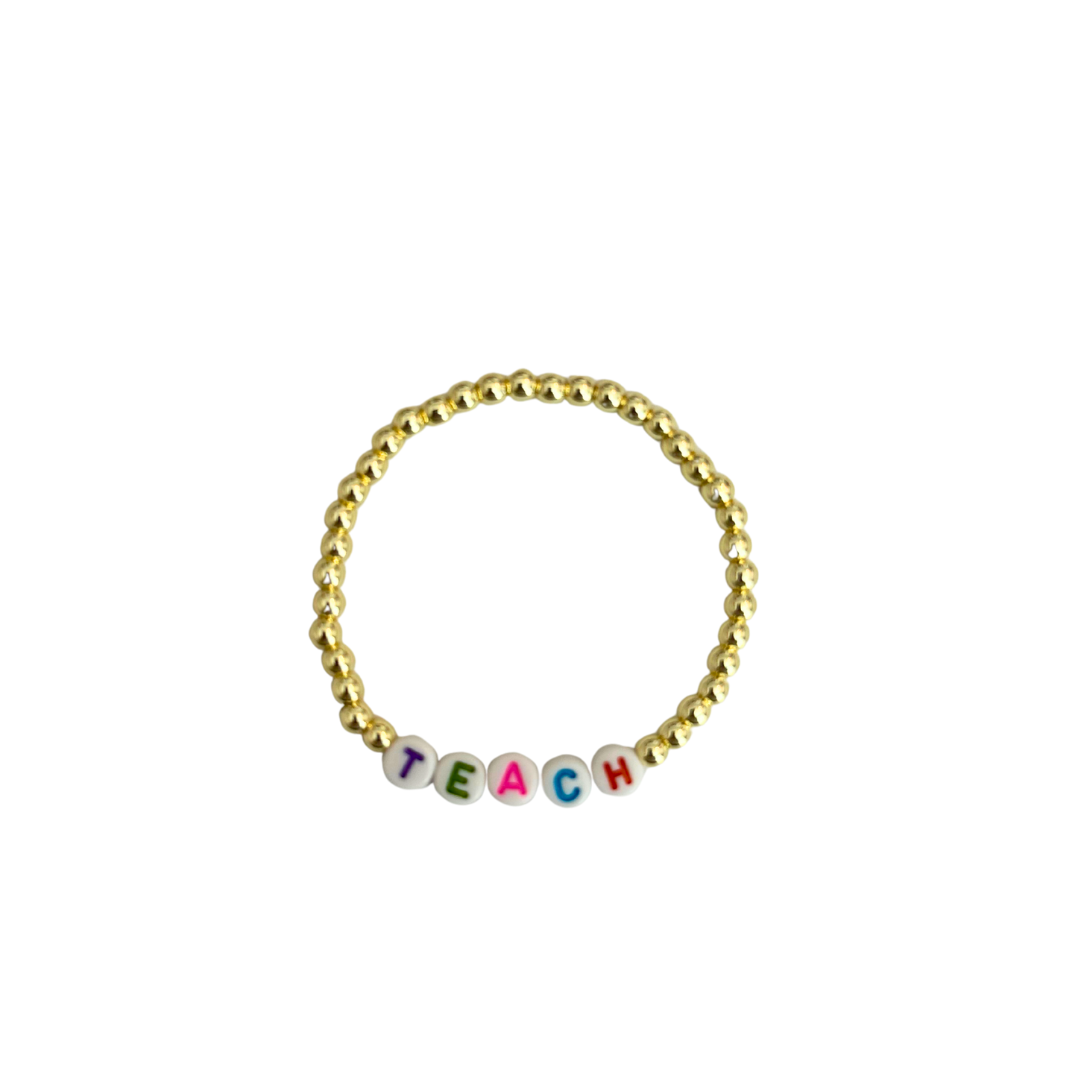 "Teach" Gold/ Multi Color